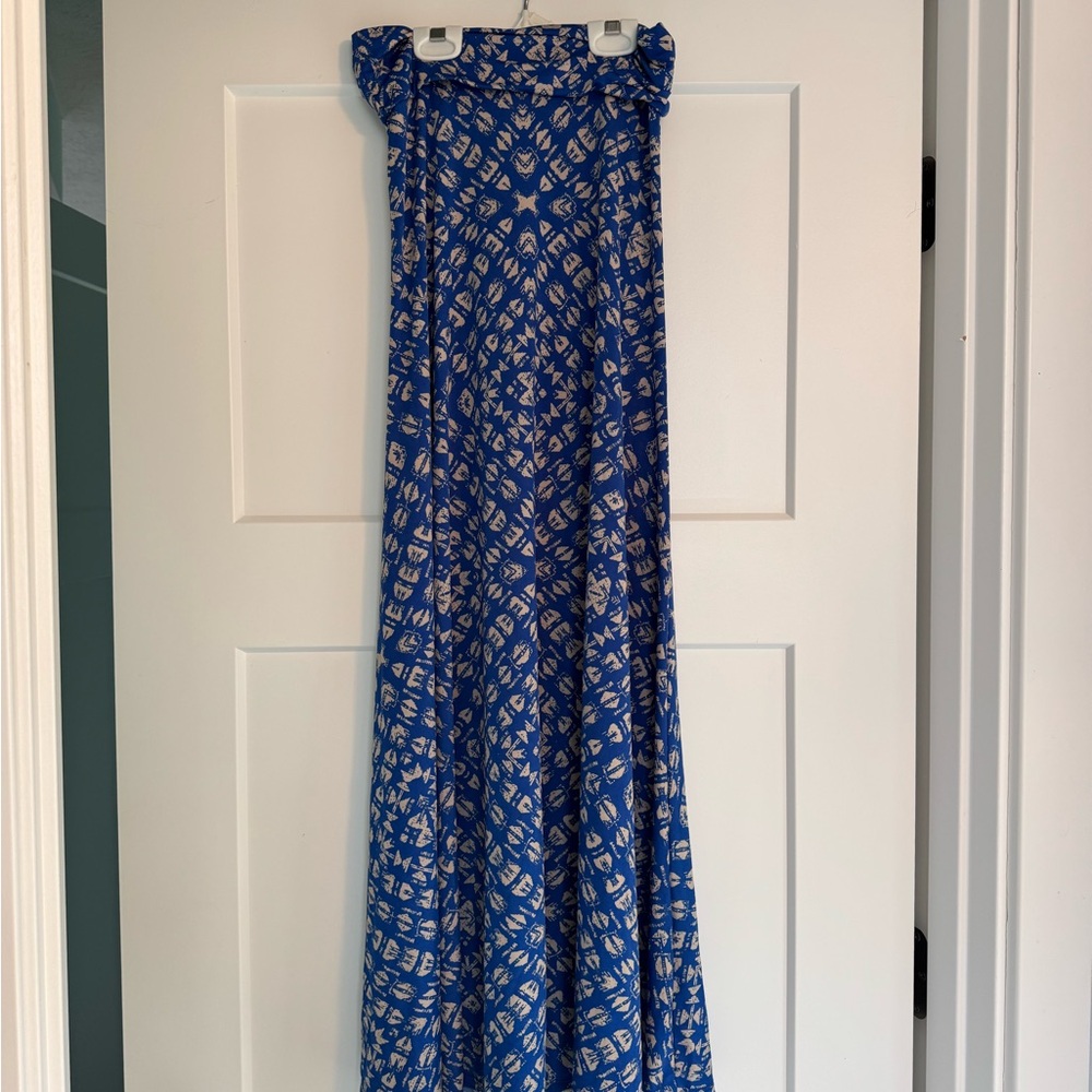 Blue and White Patterned Women's Skirt